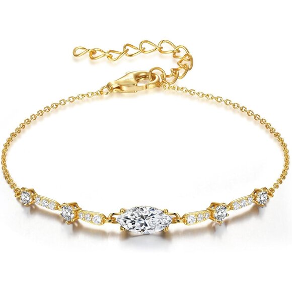 Elegant Sterling Silver Birthstone Charm Bracelet for Women - Adjustable, Perfec - Picture 1 of 6